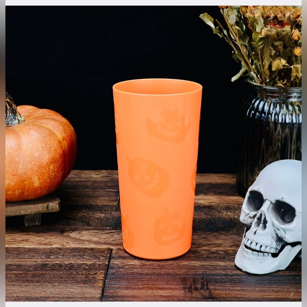 💐🎃Jack-O-Lantern Etched 3 Piece Dinnerware Set- 1x Dinner Plate Bowl Cup🎃🎃 - Picture 6 of 16